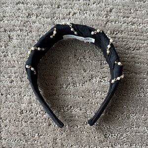 Black and Gold Pearl Embellished Headband